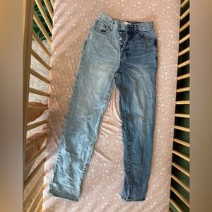 PacSun Women's High-Rise Two-Tone Light Blue Denim Jeans